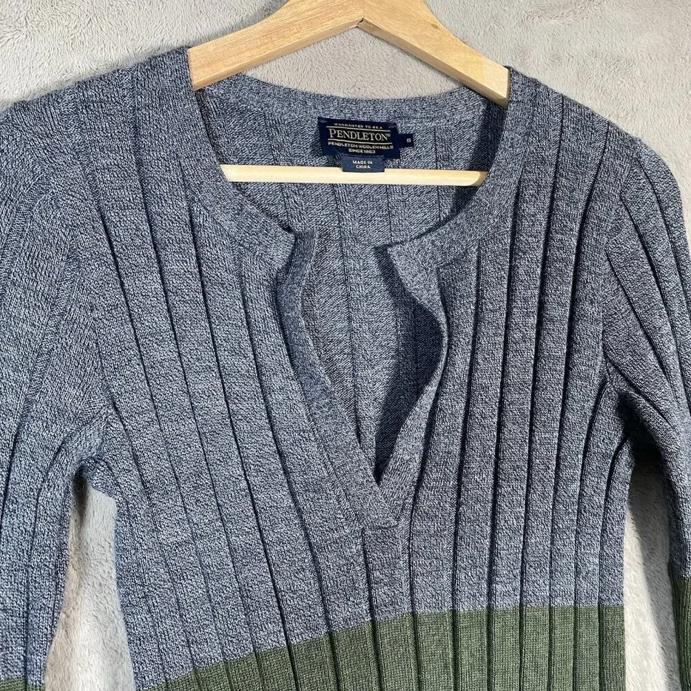 Pendleton 100% Merino Wool Sweater Womens S Long Sleeve Ribbed Lightweight Tunic - Picture 4 of 13